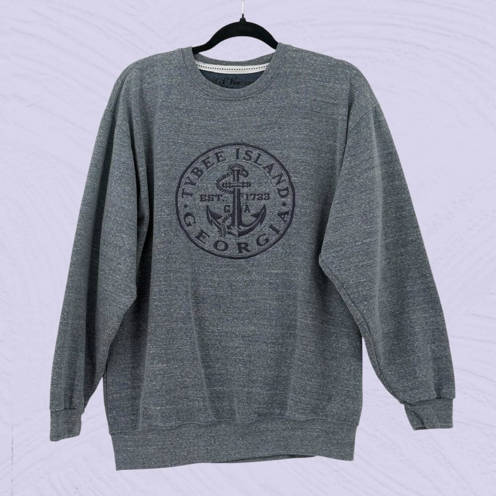US Vintage Authentic Wear M Grey‎ Tybee Island GA Sweatshirt